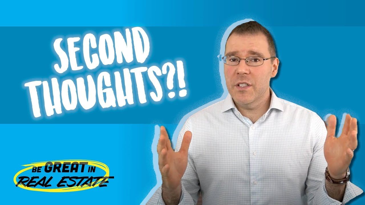 Matthew Bizzarro, hands raised, beside the words “Second thoughts?!”