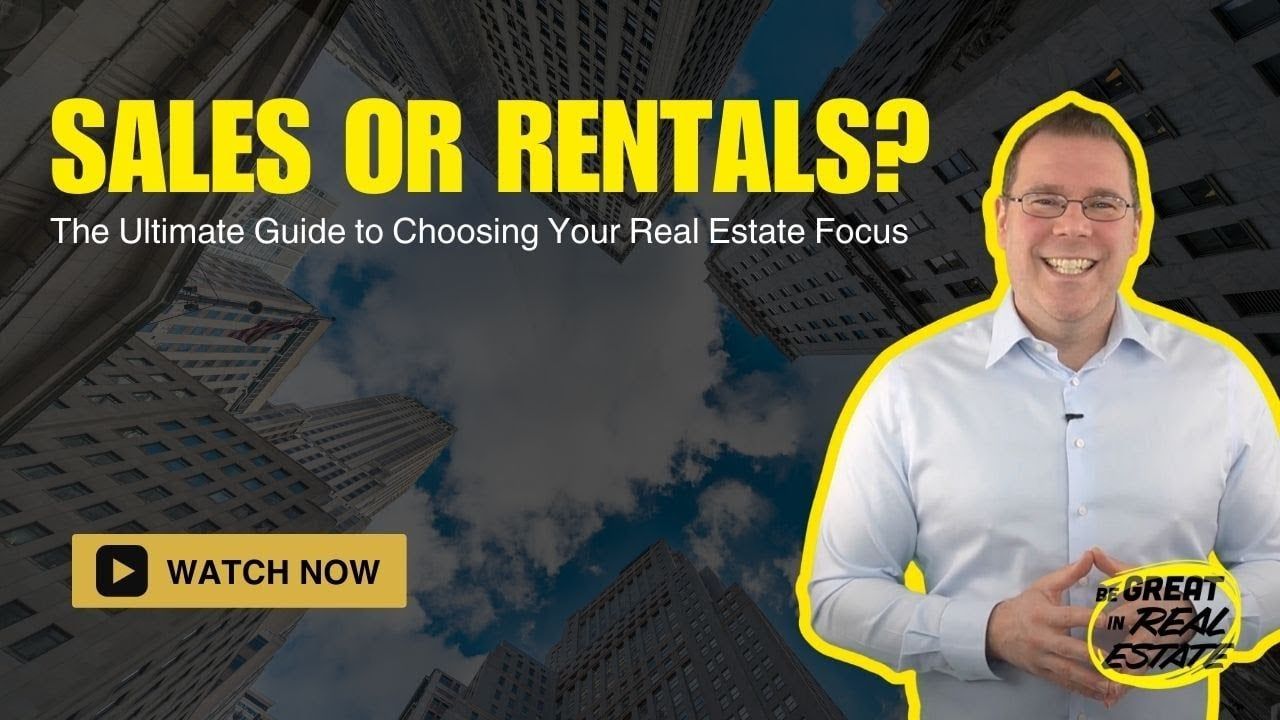 Matthew Bizzarro smiling, beside the words “Sales or rentals?”